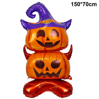 Halloween Party Decor Foil Balloon Skeleton Spider Pumpkin Bloody Eyes Skull Balloon Happy Halloween Party Decor Supplies