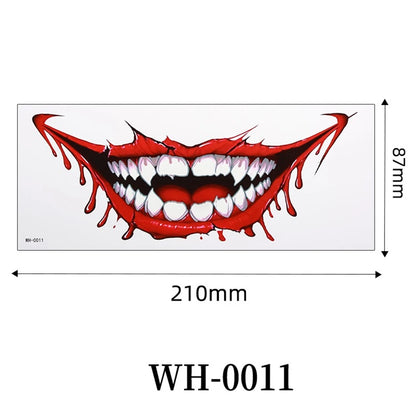 Big Mouth Tattoo Stickers 3D Creepy Lip & Body Decals for Party Makeup Horror DIY Fake Wounds & Scars For Halloween Party Tool